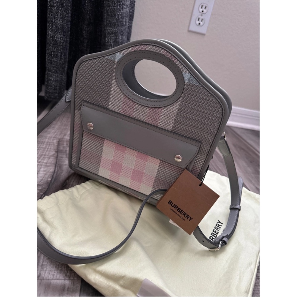 Burberry Crossbody Bag in Gray and Pink